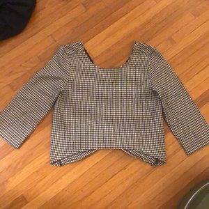 Zara houndstooth blouse